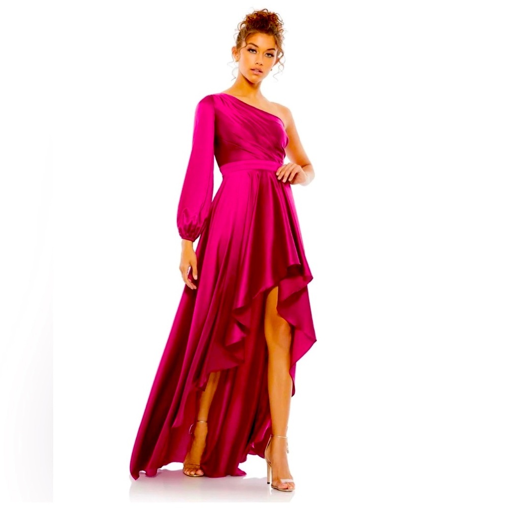 Mac Duggal High Low One Shoulder Gown